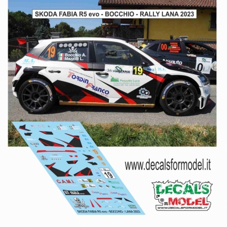 DECAL 1:43 SKODA FABIA R5 EVO - BOCCHIO - RALLY LANA 2023