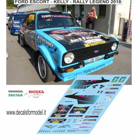 DECAL 1:24 FORD ESCORT MK II - KELLY - RALLY LEGEND 2018 