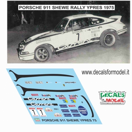 DECAL 1:43 PORSCHE 911 - SHEWE - RALLY YPRES 1975