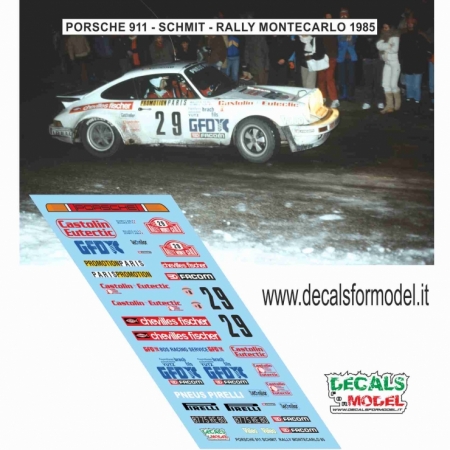 DECAL 1:43 PORSCHE 911 - SCHMIT - RALLY MONTECARLO 1985