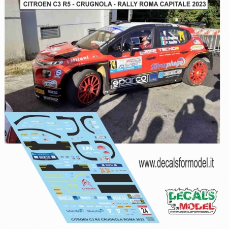 DECAL 1:43 CITROEN C3 R5 - CRUGNOLA - RALLY ROMA CAPITALE 2023