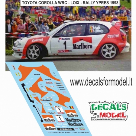 DECAL 1:43 TOYOTA COROLLA WRC - MARLBORO - LOIX - RALLY YPRES 1998