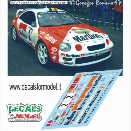 DECAL 1:43 TOYOTA CELICA GT FOUR - MARLBORO - LOIX - RALLY YPRES 1997