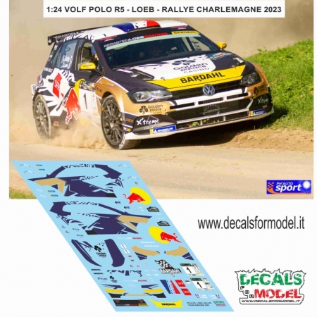 DECAL 1:24 VOLKSWAGEN POLO R5 - LOEB - GODEY - RALLYE CHARLEMAGNE 2023