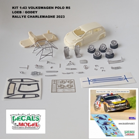 KIT 1:43 VOLKSWAGEN POLO R5 - LOEB - GODEY - RALLYE CHARLEMAGNE 2023