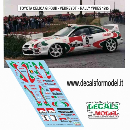 DECAL 1:43 TOYOTA CELICA GT FOUR - MARLBORO - VERREYDT - RALLY YPRES 1995