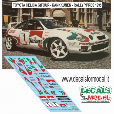 DECAL 1:43 TOYOTA CELICA GT FOUR - KANKKUNEN - RALLY YPRES 1995