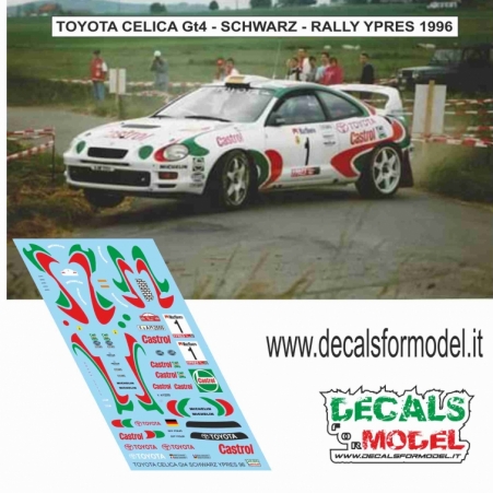 DECAL 1:43 TOYOTA CELICA GT FOUR - SCHWARZ - RALLY YPRES 1996