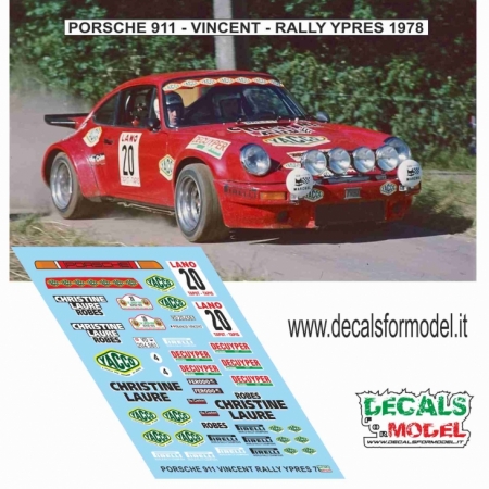 DECAL 1:43 PORSCHE 911 RS - VINCENT - RALLY YPRES 1978