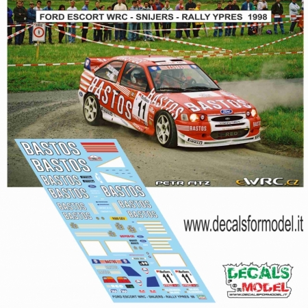 DECAL 1:43 FORD ESCORT WRC - BASTOS - SNIJERS - RALLY YPRES 1998
