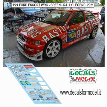DECAL 1:24 FORD ESCORT WRC - BASTOS - BREEN - RALLY LEGEND 2021