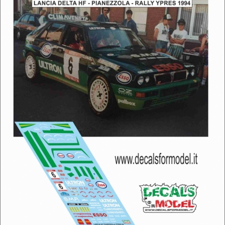 DECAL 1:43 LANCIA DELTA HF - ESSO ULTRON - PIANEZZOLA - RALLY YPRES 1994