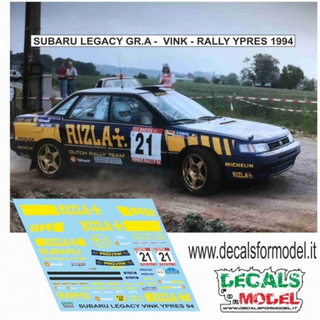 1:24 DECAL SUBARU LEGACY GR. A - RIZLA - VINK - RALLY YPRES 1994