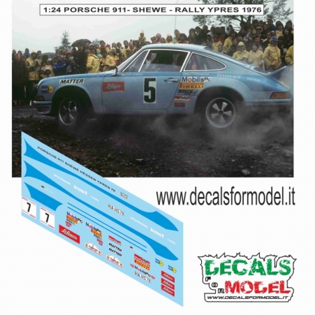 1:24 DECAL PORSCHE 911 - SHEWE - RALLY YPRES 1976