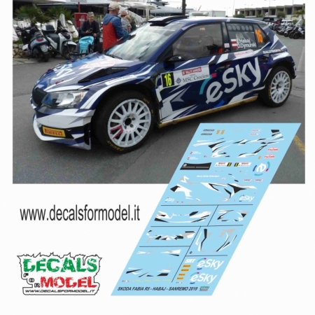 1:24 DECAL SKODA FABIA R5 - HABAJ - RALLY SANREMO 2019