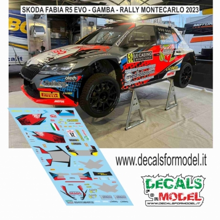 1:24 DECAL SKODA FABIA R5 EVO - GAMBA - RALLY MONTECARLO 2023