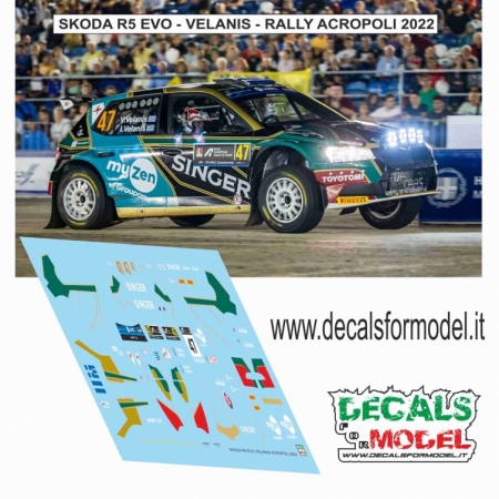 DECAL SKODA FABIA R5 EVO - VELANIS - RALLY ACROPOLI 2023