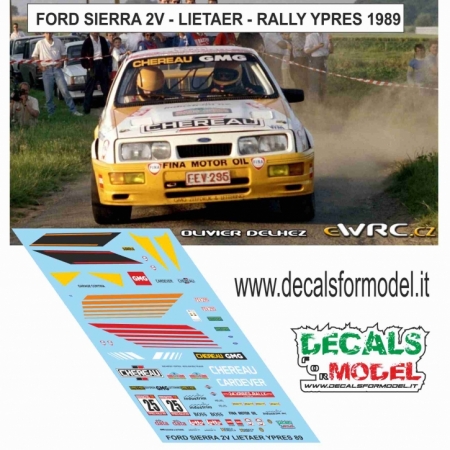 DECAL 1:43 FORD SIERRA 2V - LIETAER - RALLY YPRES 1989