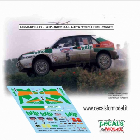 DECAL 1:43 LANCIA DELTA 8V - TOTIP - ANDREUCCI - COPPA FERABOLI 1990 - WINNER