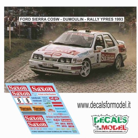 1:43 DECAL FORD SIERRA COSW. SAXON - DUMOULIN - RALLY YPRES 1993