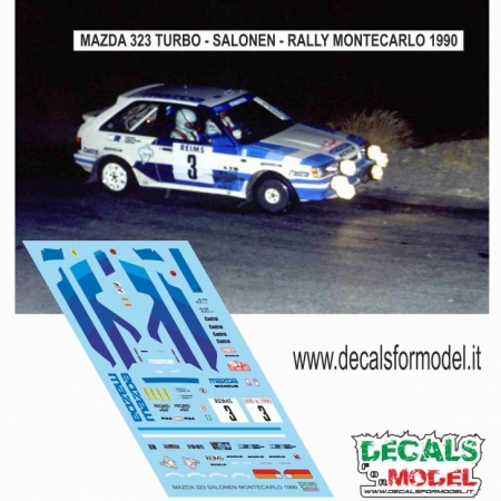 DECALS 1:43 MAZDA 323 TURBO - SALONEN - RALLY MONTECARLO 1990