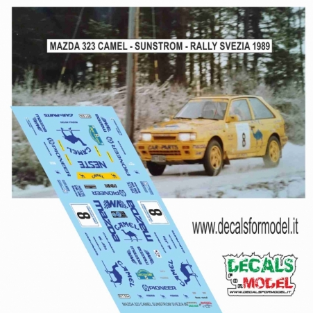 DECALS 1:43 MAZDA 323 TURBO - SUNSTROM - RALLY SVEZIA 1989