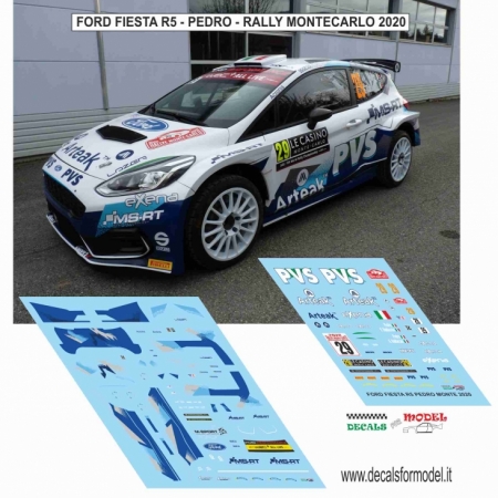 1:24 DECALS FORD FIESTA MK2 R5 - PEDRO - RALLY MONTECARLO 2020