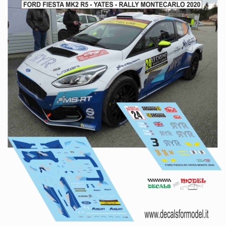 1:24 DECALS FORD FIESTA MK2 R5 - YATES - RALLY MONTECARLO 2020