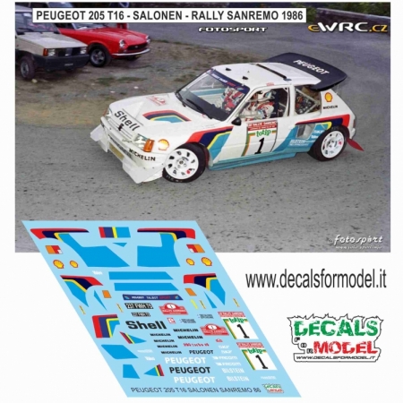 1:43 PEUGEOT 205 T16 - SALONEN - RALLY SANREMO 1986