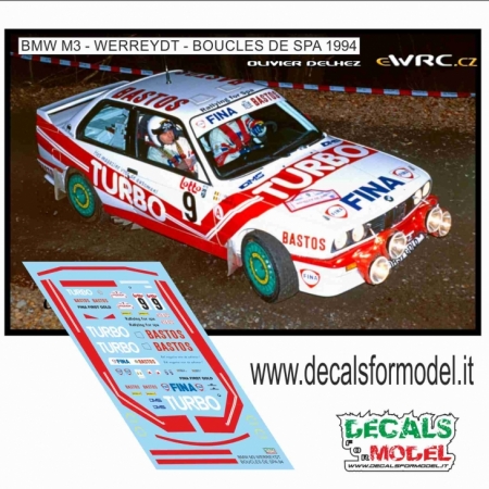 1:43 DECALS BMW M3 - VERREYDT - RALLY BOUCLES DE SPA 1994