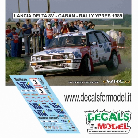 DECALS 1:43 - LANCIA DELTA 8V - GABAN - RALLY YPRES 1989