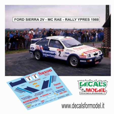 DECALS 1:43 - FORD SIERRA 2V - MCRAE - RALLY YPRES 1988