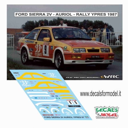 DECALS 1:43 - FORD SIERRA 2V - AURIOL - RALLY YPRES 1987