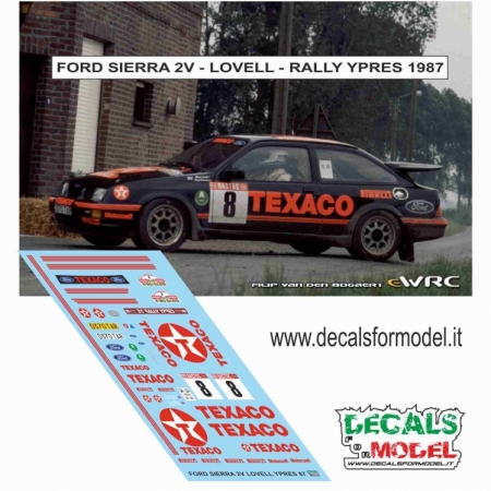 DECALS 1:43 - FORD SIERRA 2V - LOVELL - RALLY YPRES 1987