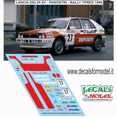 DECALS 1:43 - LANCIA DELTA 8V - PANONTIN - RALLY YPRES 1988