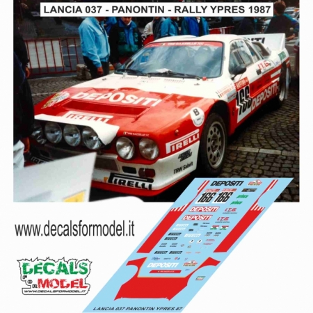 DECALS 1:43 - LANCIA 037 - PANONTIN - RALLY YPRES 1987