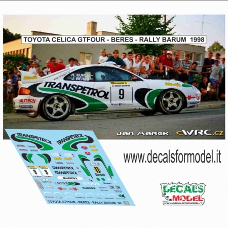 DECALS 1:43 TOYOTA CELICA GTFOUR - BERES - RALLY BARUM 1998