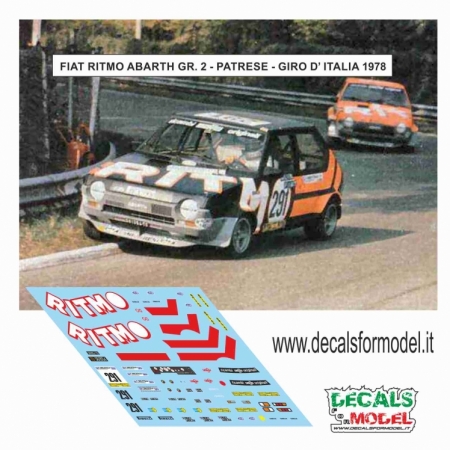 DECALS 1:43 - FIAT RITMO 75 ABARTH - PATRESE - GIRO D ITALIA 1978