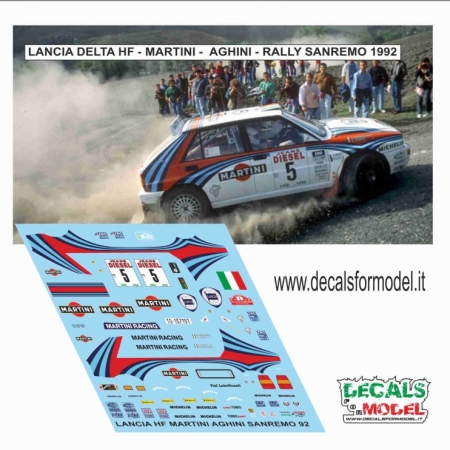 1:64 DECAL LANCIA DELTA HF - AGHINI - RALLY SANREMO 1992