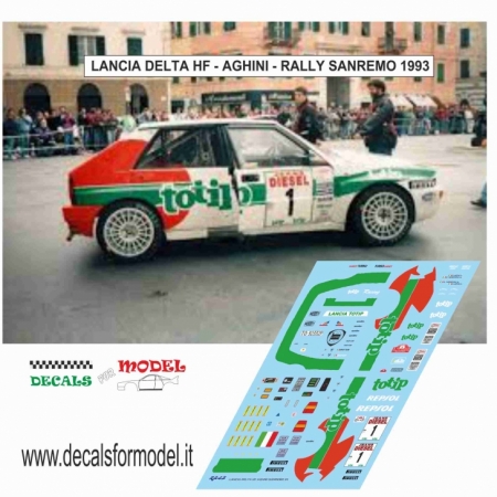 1:64 DECAL LANCIA DELTA HF - AGHINI - RALLY SANREMO 1993