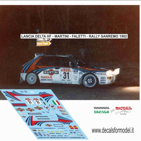 1:64 DECAL - LANCIA DELTA HF - FALETTI - RALLY SANREMO 1992