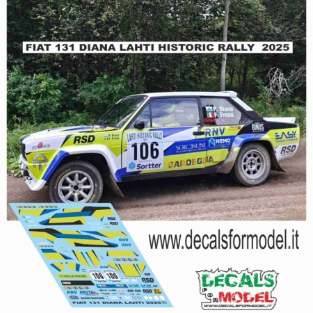 DECALS 1:43 - FIAT 131 ABARTH - DIANA - LAHTI HISTORIC RALLY 2025