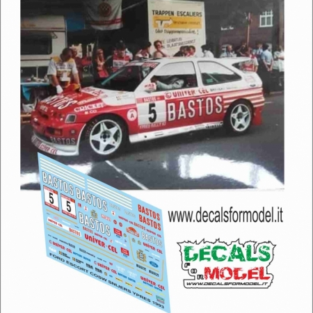 1:18 DECALS FORD ESCORT COSW - BASTOS - SNIJERS - RALLY YPRES 1993