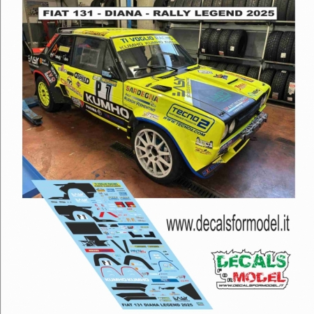 DECALS 1:43 - FIAT 131 ABARTH - DIANA - RALLY LEGEND 2025