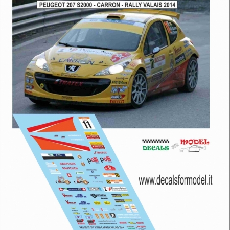 DECALS 1:43 - PEUGEOT 207 S2000 - CARRON - RALLY VALAIS 2014
