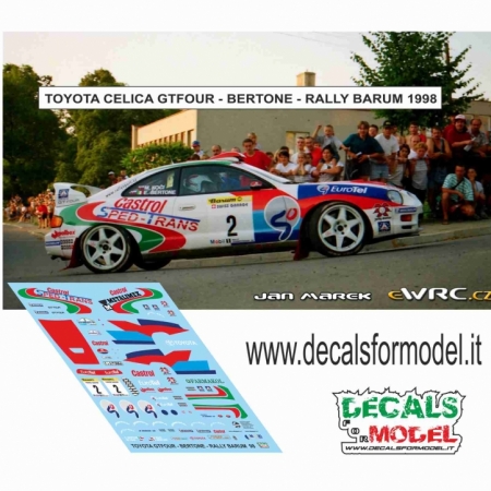 DECALS 1:24 TOYOTA CELICA GT FOUR - BERTONE - RALLY BARUM 1998