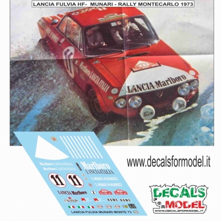 DECALS 1:24 - LANCIA FULVIA HF - MUNARI - RALLY MONTECARLO 1973