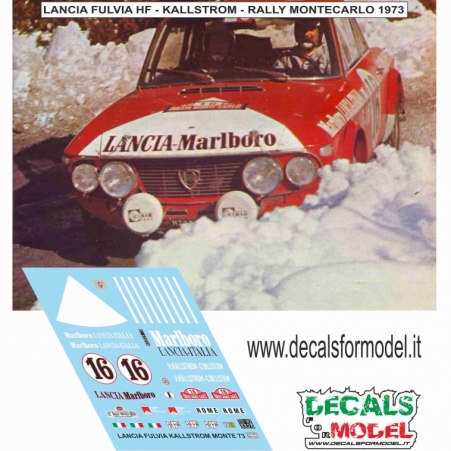 DECALS 1:24 - LANCIA FULVIA HF - KALLSTROM - RALLY MONTECARLO 1973