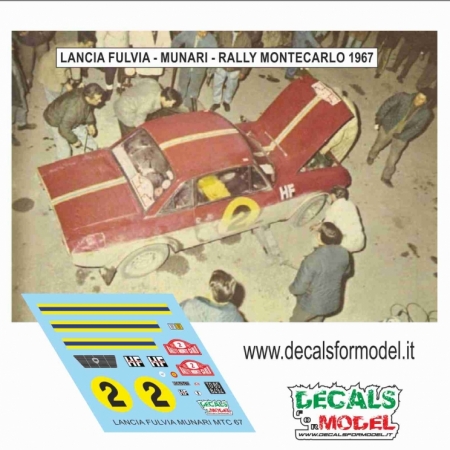 DECALS 1:24 - LANCIA FULVIA HF - MUNARI - RALLY MONTECARLO 1967
