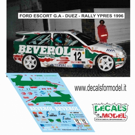 DECALS 1:43 FORD ESCORT COSW - DUEZ - RALLY YPRES 1996